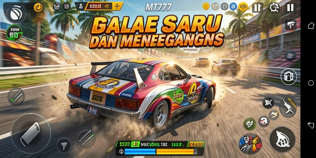 Tampilan seru dari gameplay balap di MT777.